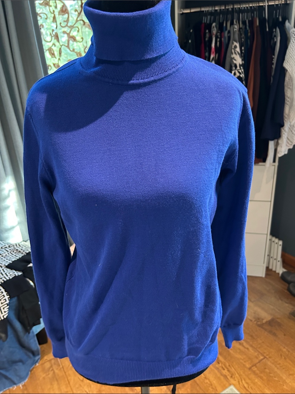 Classic Women's Royal Blue Turtleneck Sweater